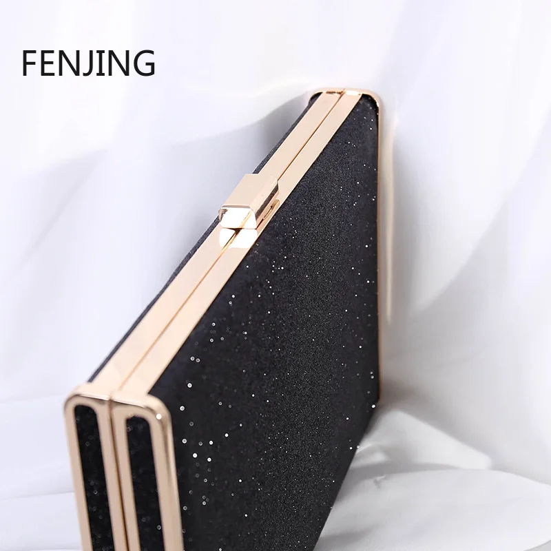 Fashion Women Clutches Purse Elegant Glitter Bling Evening Bags for Wedding Party Banquet Handbags Metal Frame Ladies Wallet