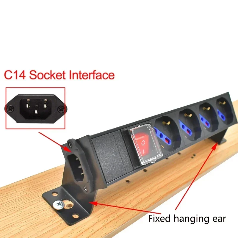 PDU power strip network cabinet rack C14 port connection German Italian desktop socket 1-10AC without extension cable