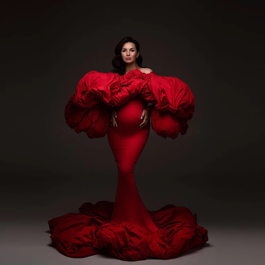 Gorgeous Burgundy Puffy Bubble Off Shoulders Maternity Dresses Photography Long Mermaid Pregnant Gowns Baby Shower Party Dress Gorgeous Burgundy Puffy Bubble Off Shoulders Maternity Dresses Photography Long Mermaid Pregnant Gowns Baby Shower Party Dress