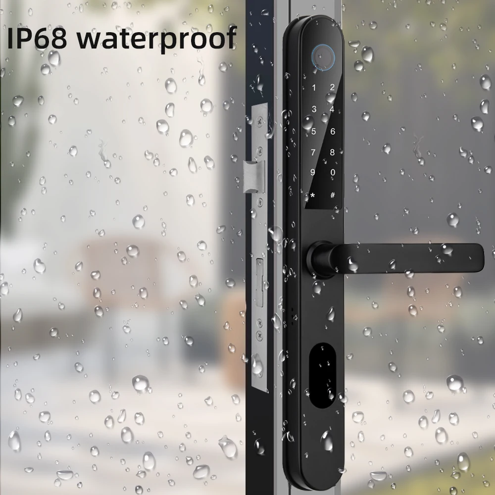 RAYKUBE DQ09 IP68 Waterproof Bluetooth Door Lock Aluminum Door Locks With TT Lock APP Fingerprint Password IC Card Key Unlock