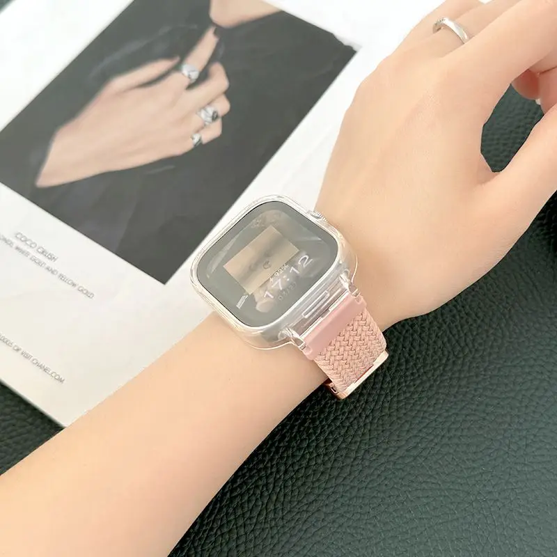 حافظة + حزام نايلون مضفر لساعة Redmi 4 2 ساعة ذكية بإبزيم مغناطيسي سوار حلقة لساعة Redmi 3 سوار معصم رياضي نشط