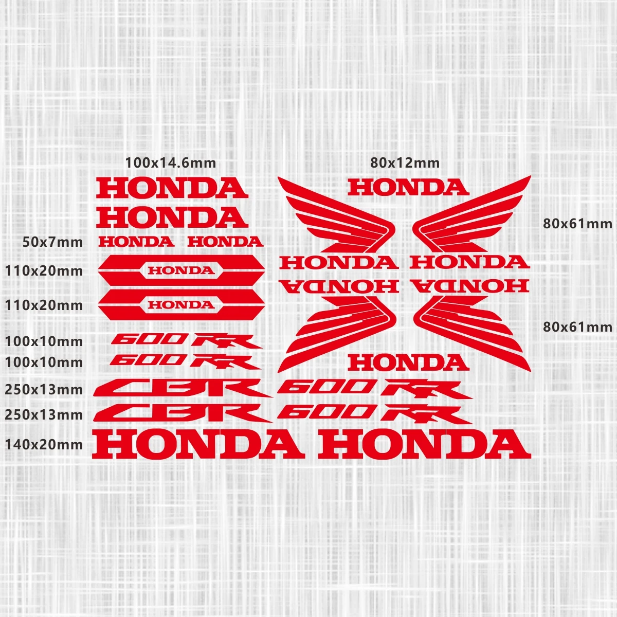 Voor Honda CBR600RR Stickers Logo Motor Tank Helm Decals Waterdicht
