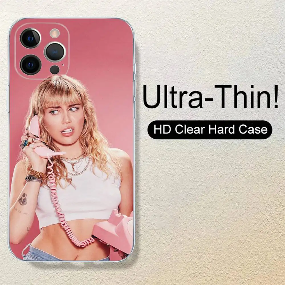 American Singer Miley C-Cyrus Clear Silicone Soft Phone Case For IPhone 11 12 13 14 15 16 Mini 17 Pro Max TPU Phone Case