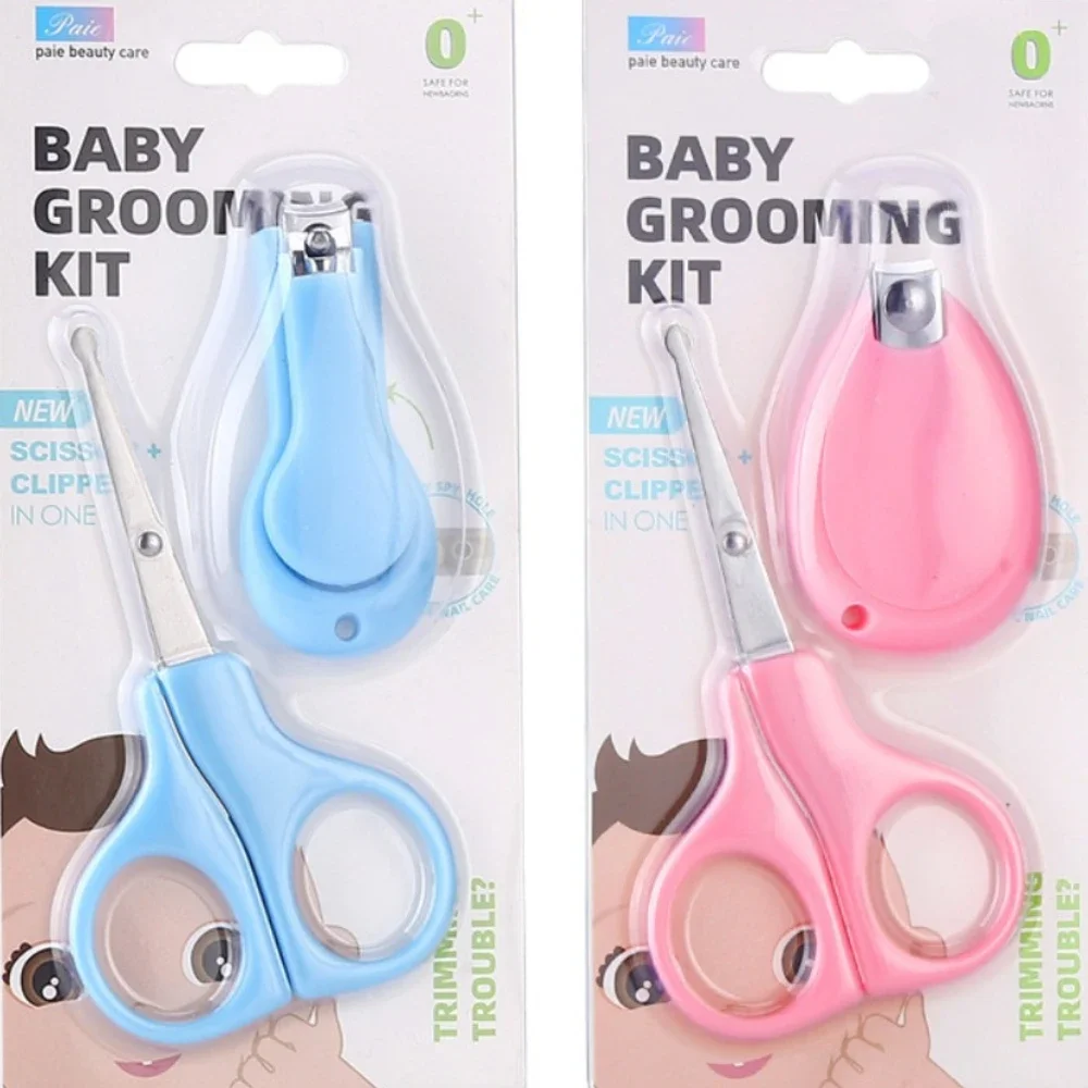 2 قطعة/المجموعة مسمار كليبرز ومقص للطفل الأزرق والوردي والأخضر مقبض الفولاذ المقاوم للصدأ رئيس السلامة مكافحة قرصة الأظافر قادين