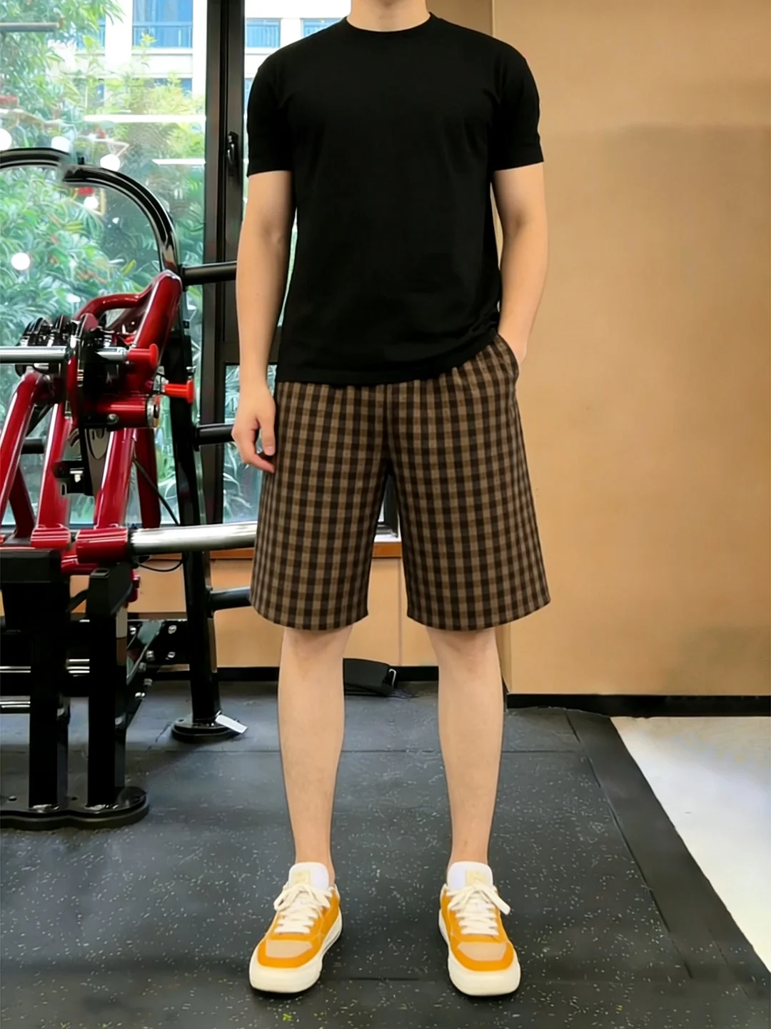 Brown Bubble Quick Dry Sports Shorts Men's Summer Cool Feeling Breathable Fitness Loose Casual Five-Quarter Pants