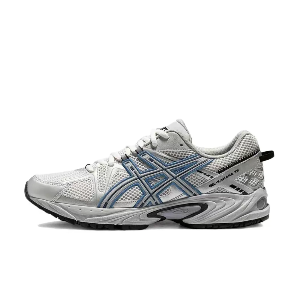 ASICS Gel-Kahana TR Men's Gray/White/Blue Low-Top Runners – Non-Slip Breathable Durable Sole & Comfortable Fit 1203A390-020