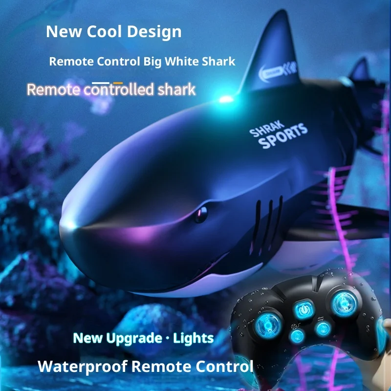 새로운 리모컨 상어 충전식 시뮬레이션 스윙 가능한 상어 리모컨 보트 어린이 장난감