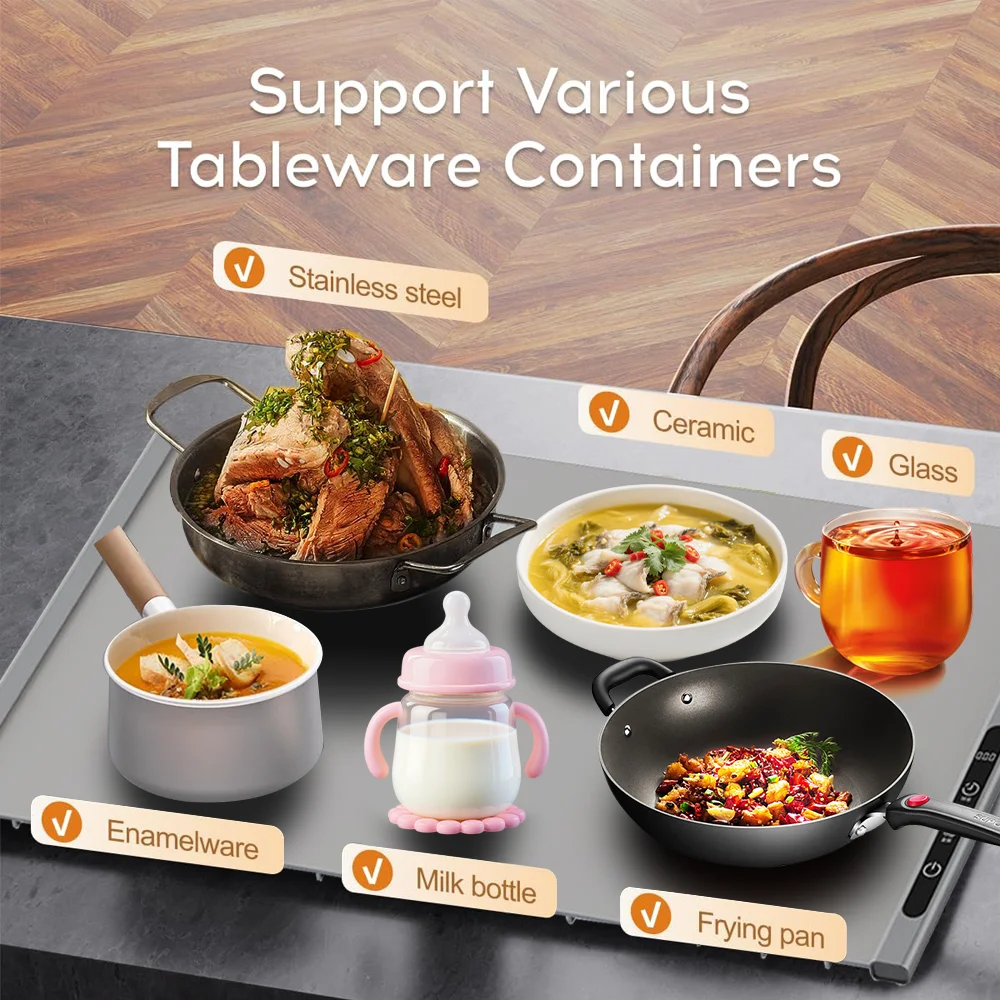 

Новая электрическая грелка для пищевых продуктов 2025 года, складной силиконовый материал, электрический поддон для подогрева еды с 8 настройками температуры