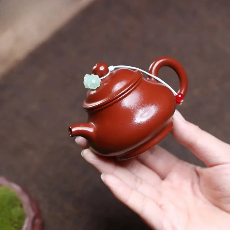 

95ml Authentic Yixing Purple Clay Teapots Handmade Pan Pot Raw Ore Dahongpao Mud Kettle Chinese Zisha Tea Set Cha Accessories