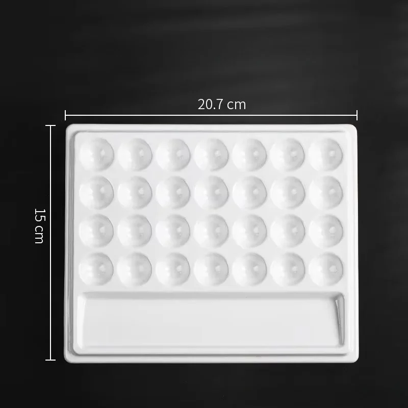 Plateau de mélange de porcelaine à 28 trous, équipement de laboratoire dentaire avec couvercle, plaque hydratante d'arrosage, Palette d'imitation de porcelaine