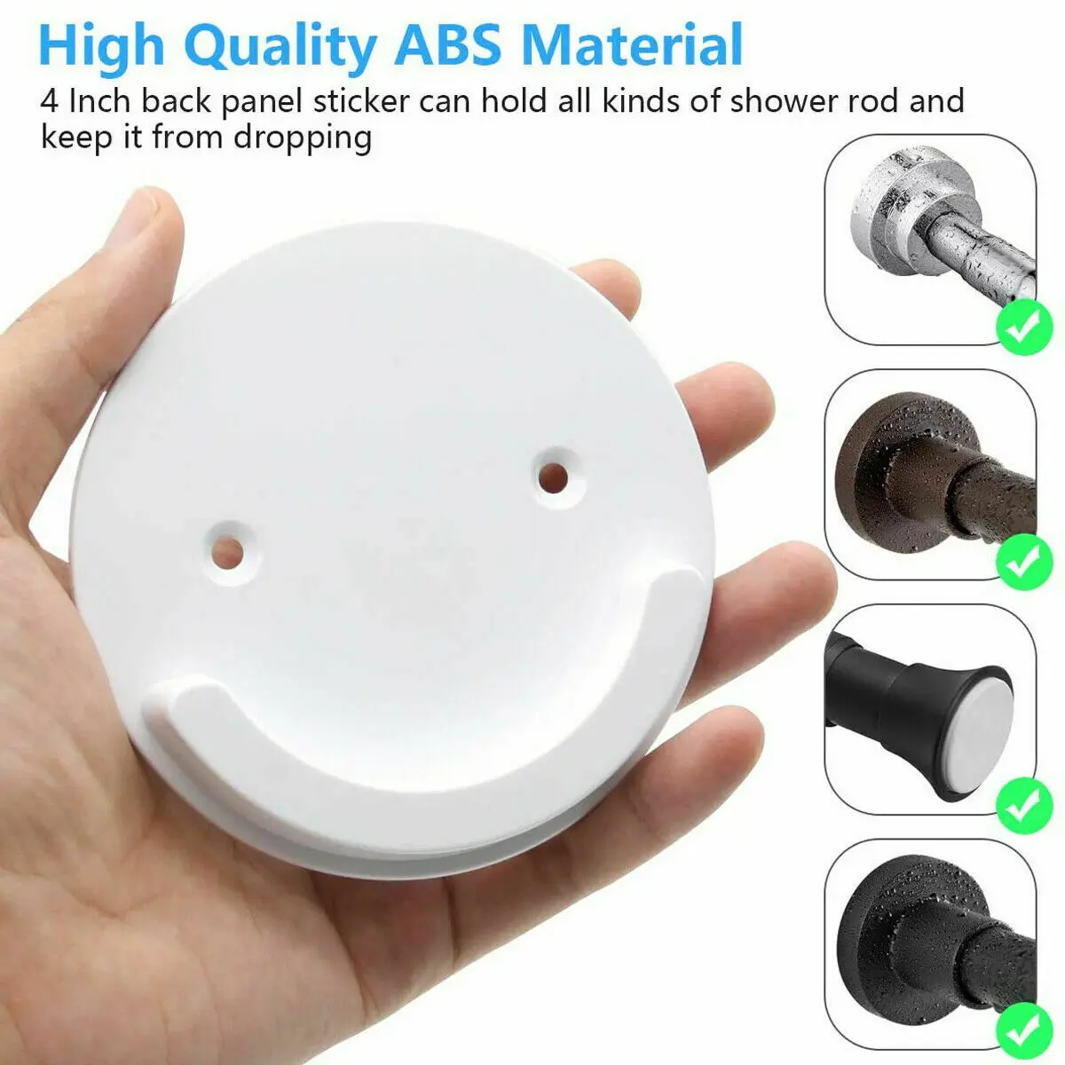 4Pcs Self Adhesive Shower Rod Holders No Drilling Shower Curtain Rod Support For Wall Shower Curtain Hanger Wall Mount Tool DIY view 4