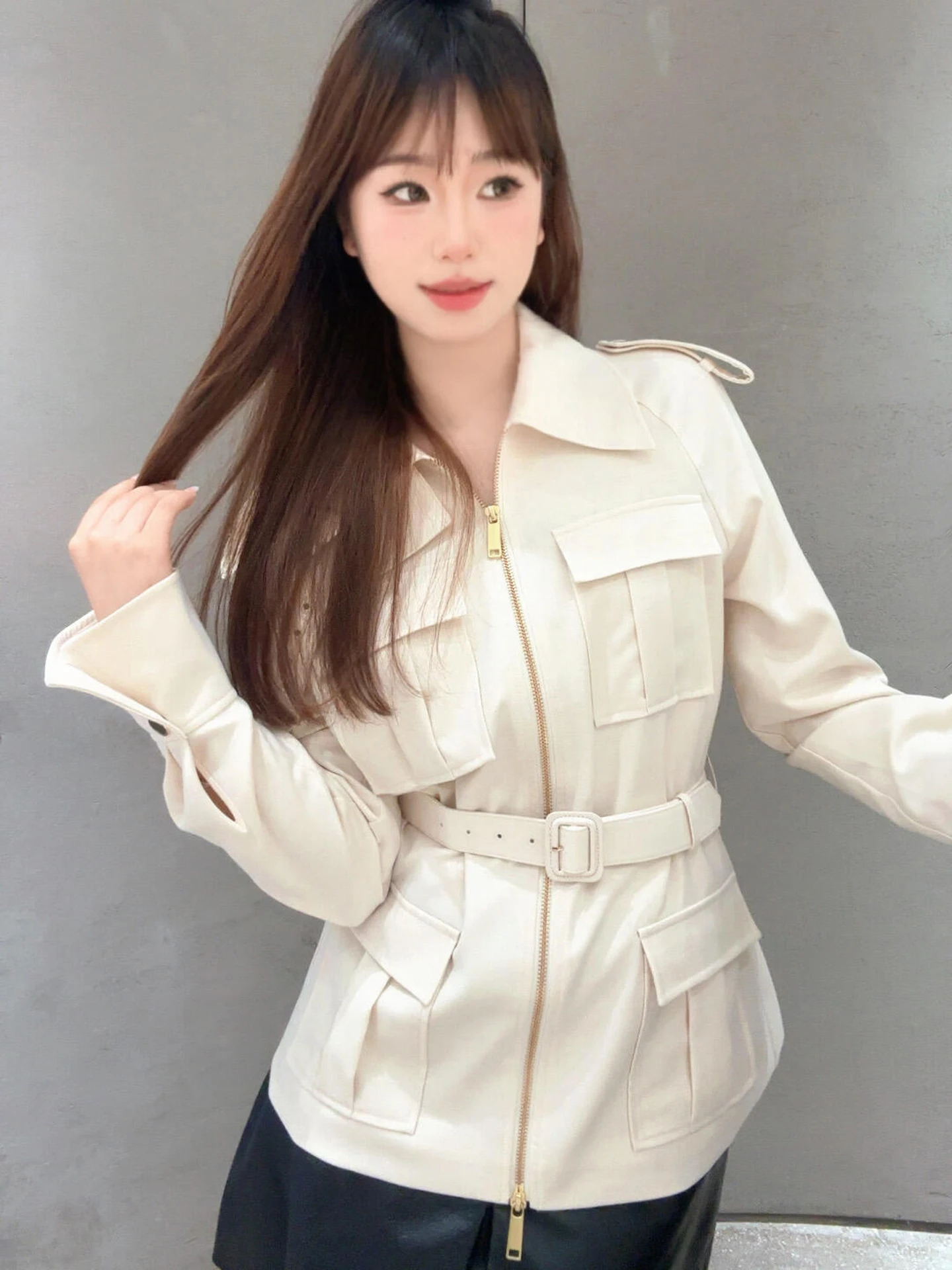 

Высококачественная женская рабочая одежда, джемтовое пальто с поясом, осень-зима, Новое поступление, женская верхняя одежда Sp Home South Oil