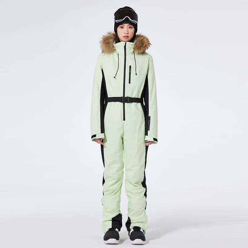 Men's or Women's Ski Suit Jumpsuits, Ice Snow Snowboarding Clothing, Winter Outdoor Wear Waterproof Costume, Fur collar, Unsex