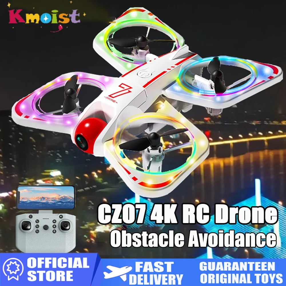CZ07 UAV Dazzling Lighting Night Drone Toy 4K HD Dual-Camera Drone Aerial Photography Aircraft Stunt RC Toys Children's Day Gift
