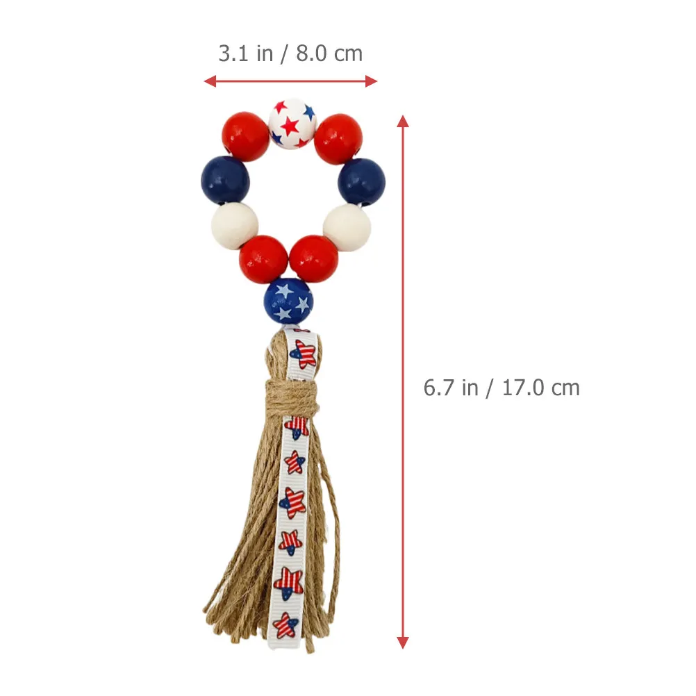 5Pcs Wooden Independence Day Napkin Rings Beaded Decoration Party Table Serviette Holder Reliable Napkin Buckles