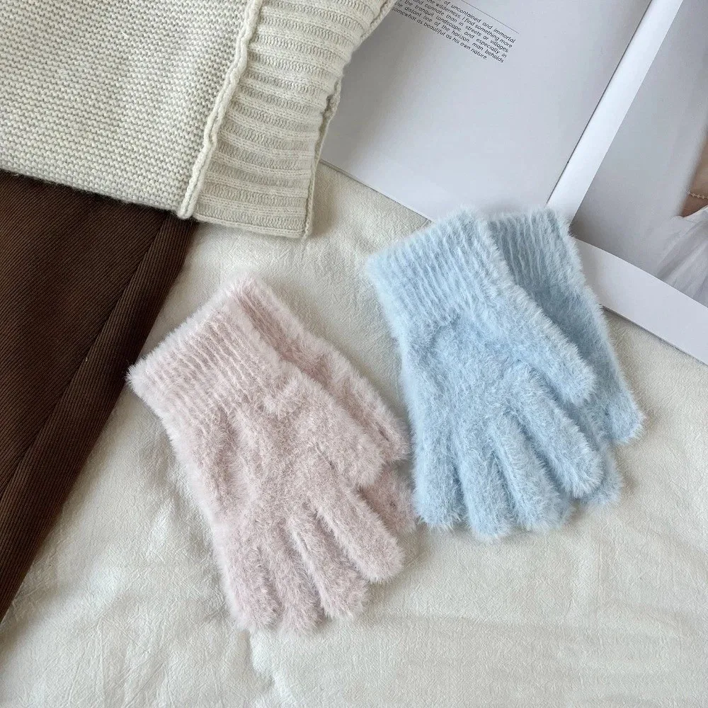 新しい肥厚フリース 5 本指手袋防風保温タッチスクリーン手袋防寒サイクリング手袋女性