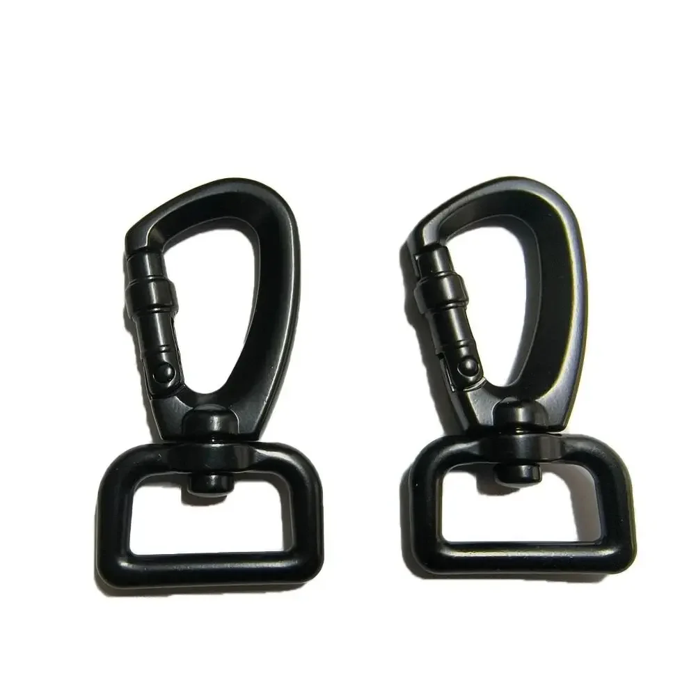 New D Shape Climbing Carabiner Black 15mm/20mm/25mm Swivel Mountaineering Hook Safety Lock Outdoor Tool