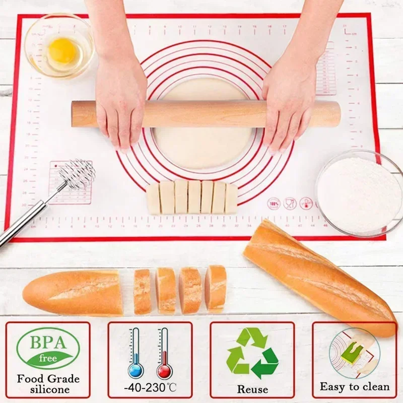 Reposteria Rolling Kneading Pad Silicone Baking Mat Non-Stick Kitchen Accessories Tools Confectionery Pizza Dough Pastry Sheet