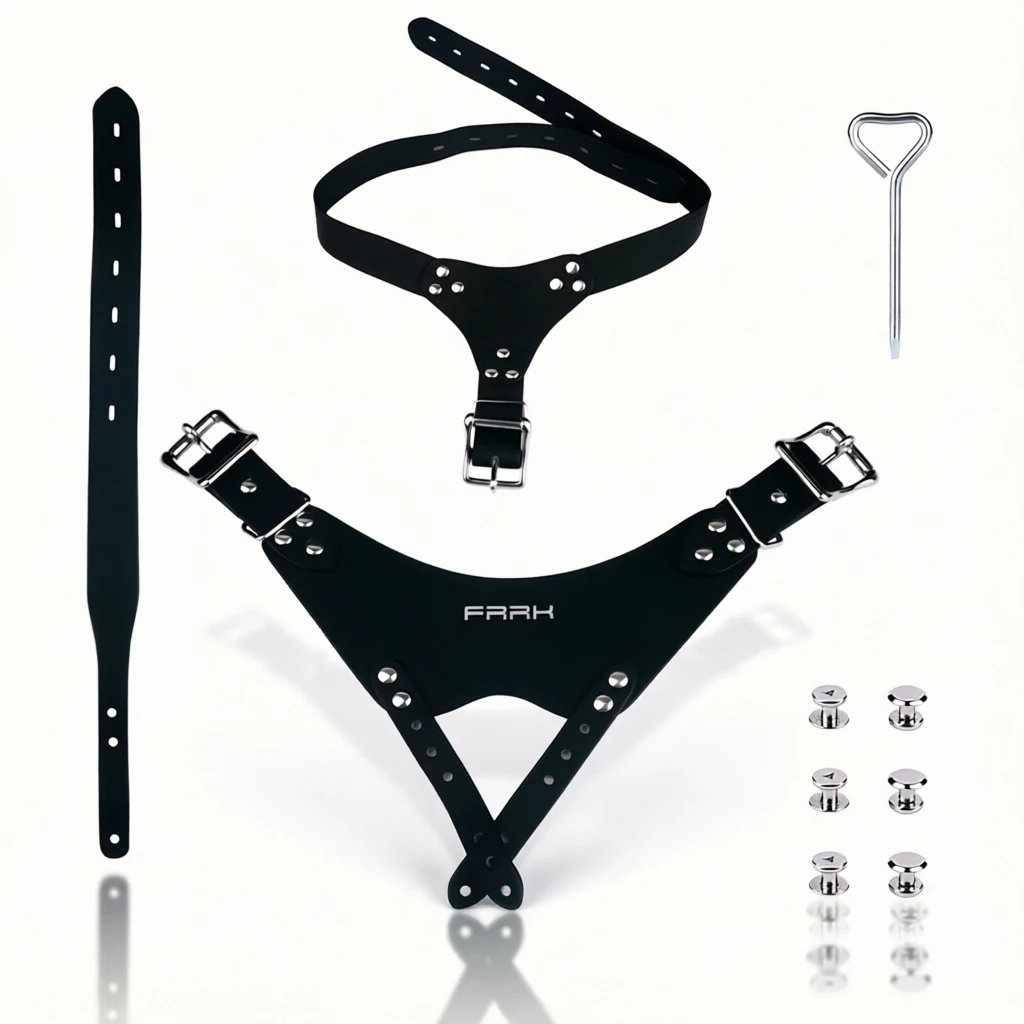 ORALSX PU Leather Auxiliary Chastity Belt for Metal Chastity Cage Band BDSM Penis Restraint Accessory Harness Sex Toys For Men