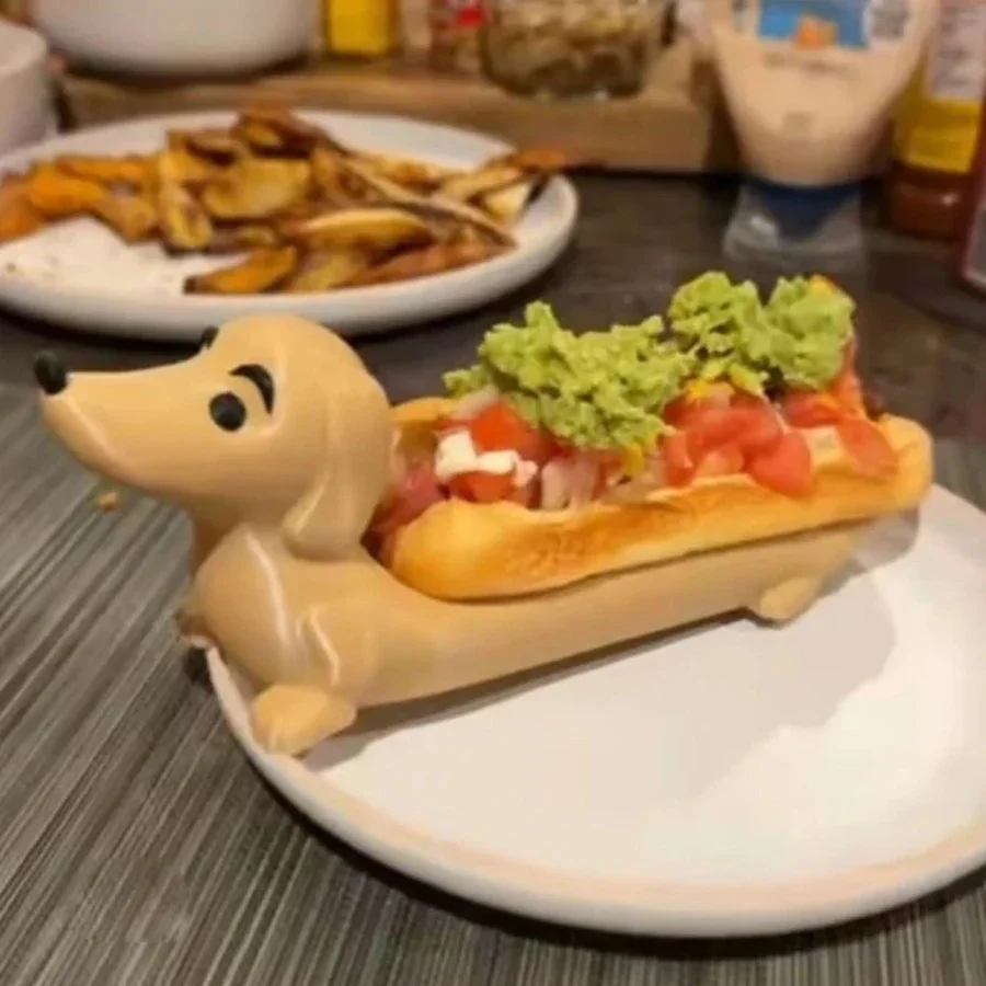 مضحك هوت دوجز السوشي تخدم صينية لطيف الألماني الساندويشات طبق عشاء الألماني طبق عشاء ديكور المنزل سطح المكتب هدايا جميلة #4