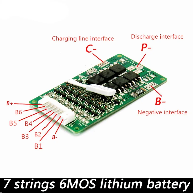 7s BMS 24V 15A 29.4V Lithium Battery BMS E-Bike with Balance Function 24 V 8Ah 10Ah 12 Ah Li-Ion Battery Bms