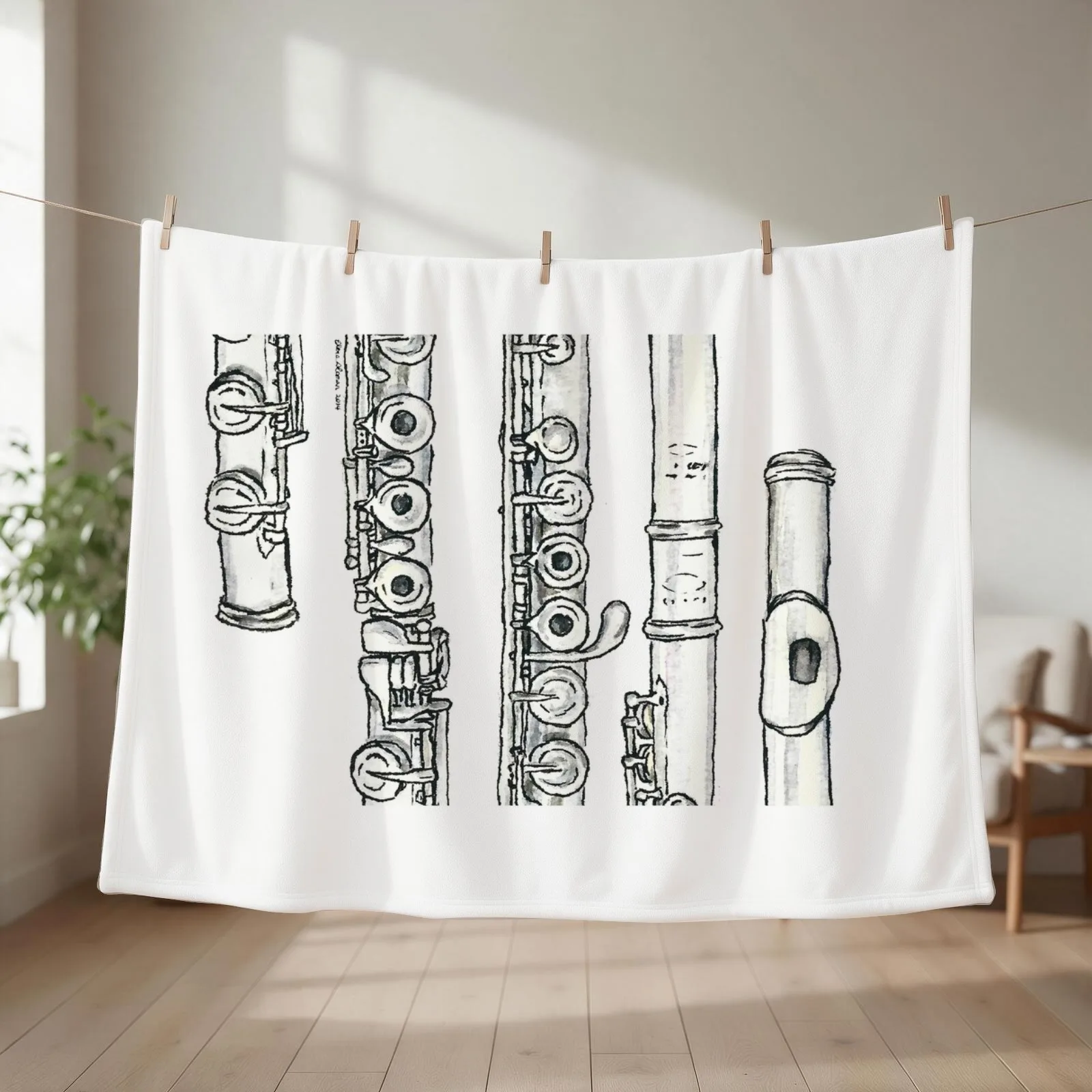 The Flute Throw Blanket