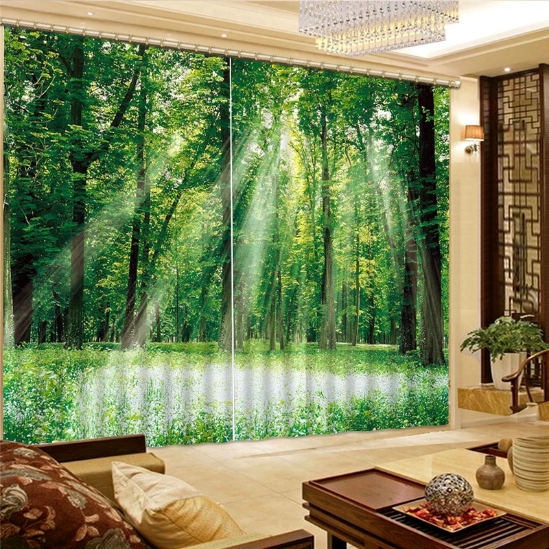 Photo sunshine curtains 3d landscape curtain Living Room Kids Bedroom Bathroom Kicthen Door Home Decor