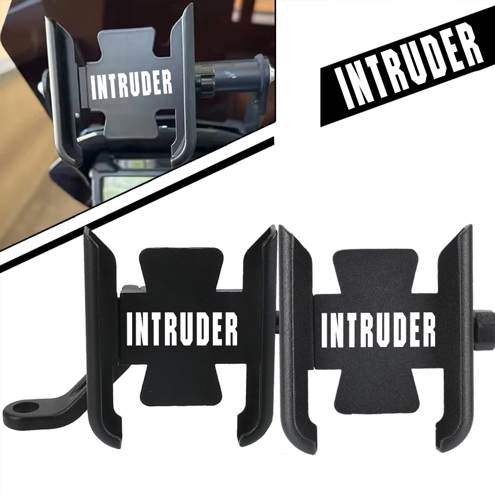

Motorcycle Phone Holder GPS Bracket Cellphone Stand Mirror Handlebar For SUZUKI INTRUDER 800/1400/1500 1990-2004 2003 2002 2001
