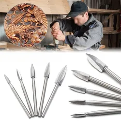 5PCS Wood Carving Engraving Drill Bit Set HSS Engraving Drill Bit For Woodworking Carbide Grinding Tool Milling Grinder Burr