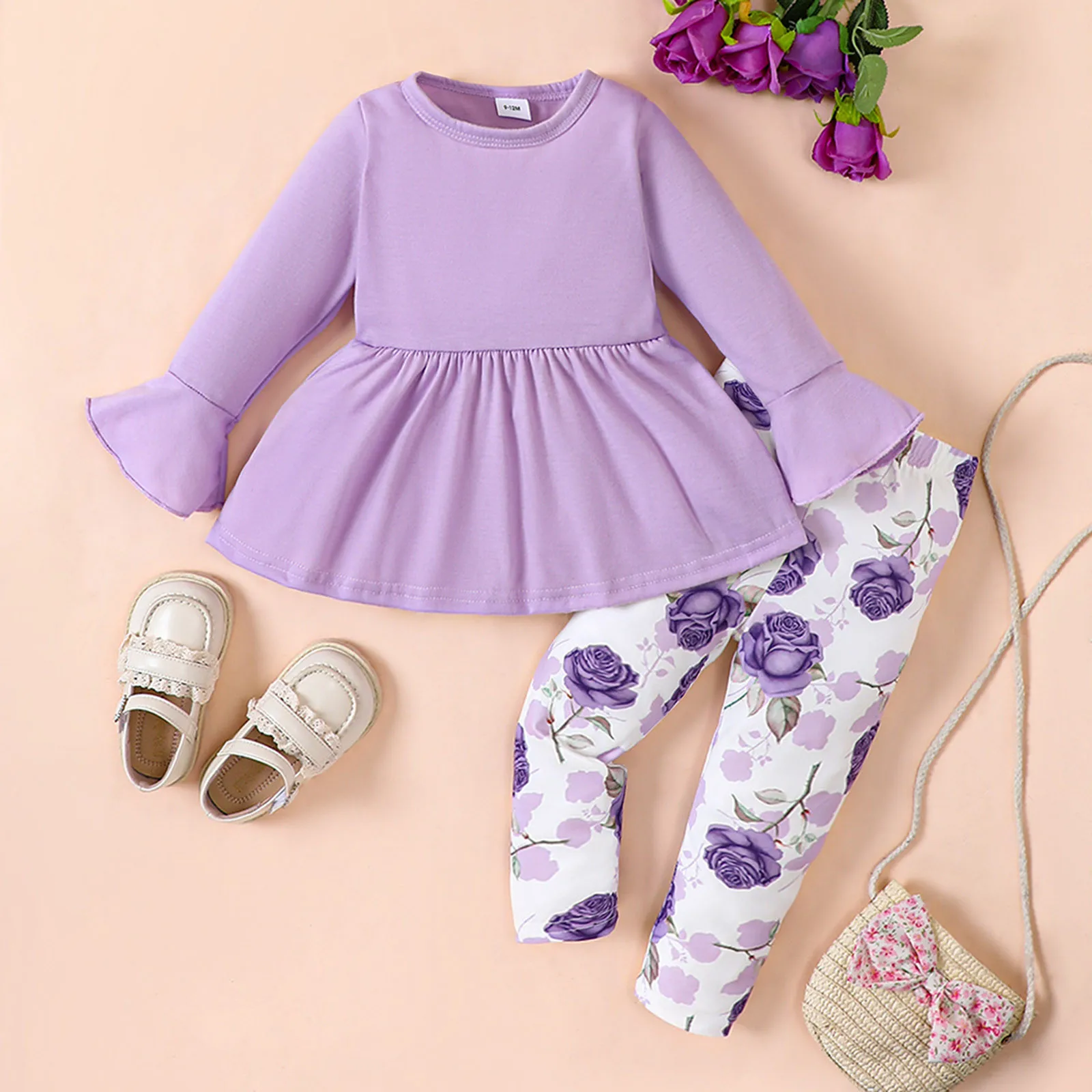 Newborn Baby Clothes Sets 0-24Months Long Sleeve Tops&Blouse+Floral Long Pants 2Pcs Outfit Infant Clothing Suit For Baby Girls