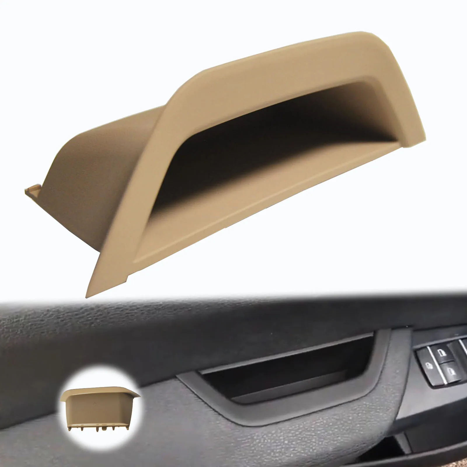 

Beige Driver Left Side Door Armrest Handle Storage Trim Fit BMW X3 F25 X4 F26 2011-2017