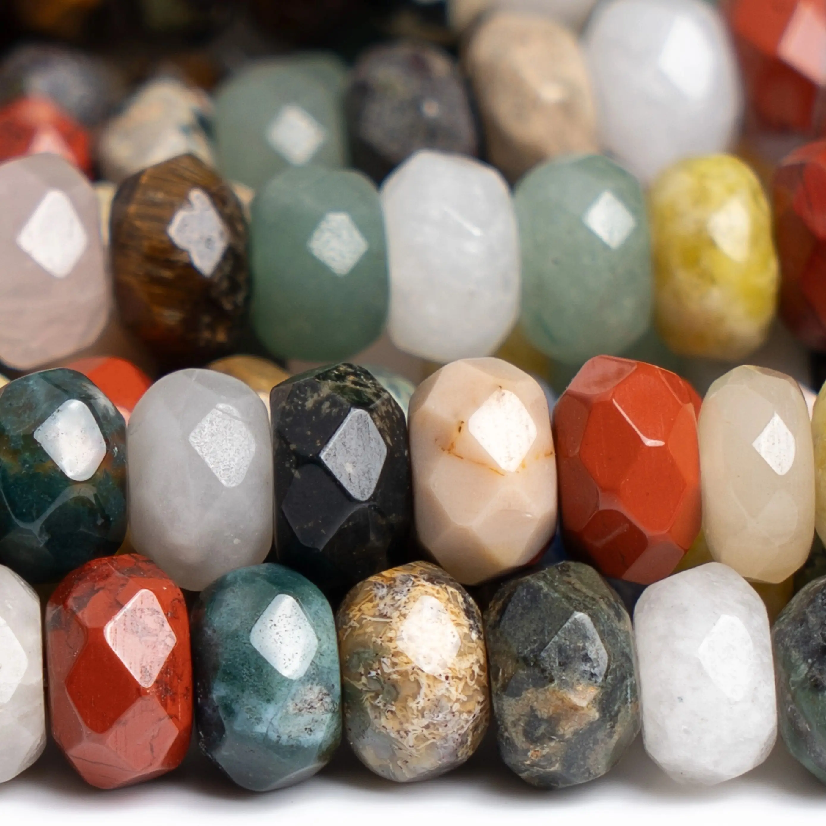 Multicolor Mixed Stone Beads Grade Natural Gemstone Faceted Rondelle Size Options 6/8/10mm for Jewelry Making DIY bracelet