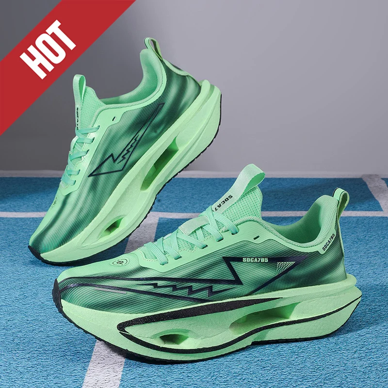 

NEW Running Shoes Carbon Board Marathon Men Sports Breathable Lightweight Women's Comfortable Athletic Nonskid Sneakers Fitness