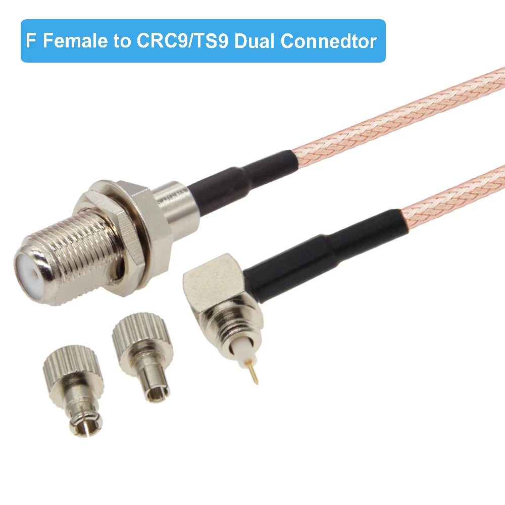 1pcs CRC9/TS9 Male Right Angle to F Male/Female Connector RF RG316 Cable 3G/4G Antenna Extension Jumper Pigtail Cord 10CM~100CM