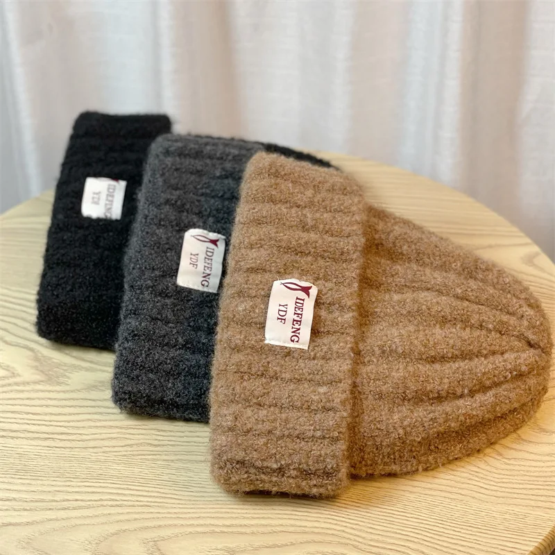 2023 Autumn/Winter New Loose Big Headband Knitted Woolen Women's Hat Warm Heap Cap Ins Show Face Small Versatile Cold Hat Trend