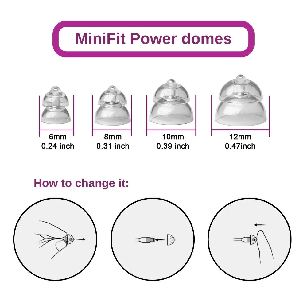 Oticon Hearing Aid Domes 12Pcs Universal Replacement MiniFit Power 8mm/10mm for Intent Own Real More Also Fits Bernafon & Sonic