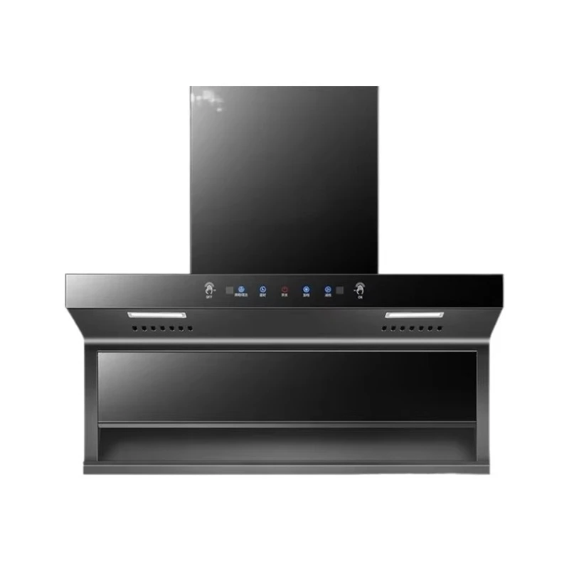 Side Double Suction Range Hood for Kitchen Large Suction 478W Power 21m/min Air Exhaust Automatic Cleaning