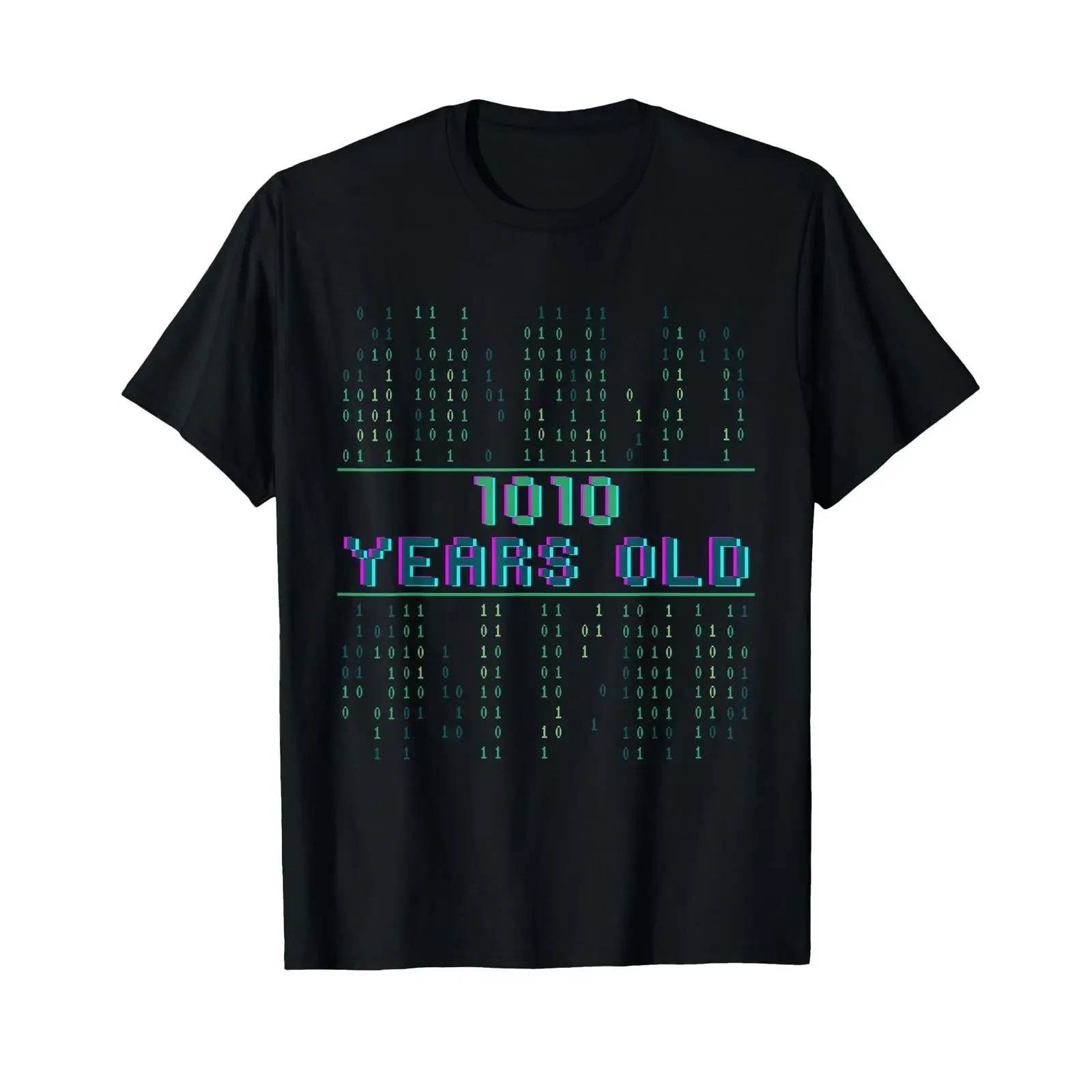 10th Birthday 10 Years Old Binary Code Coder Computer Science T Shirt vintage Washed Versatile fashion Unisex homme Stylish