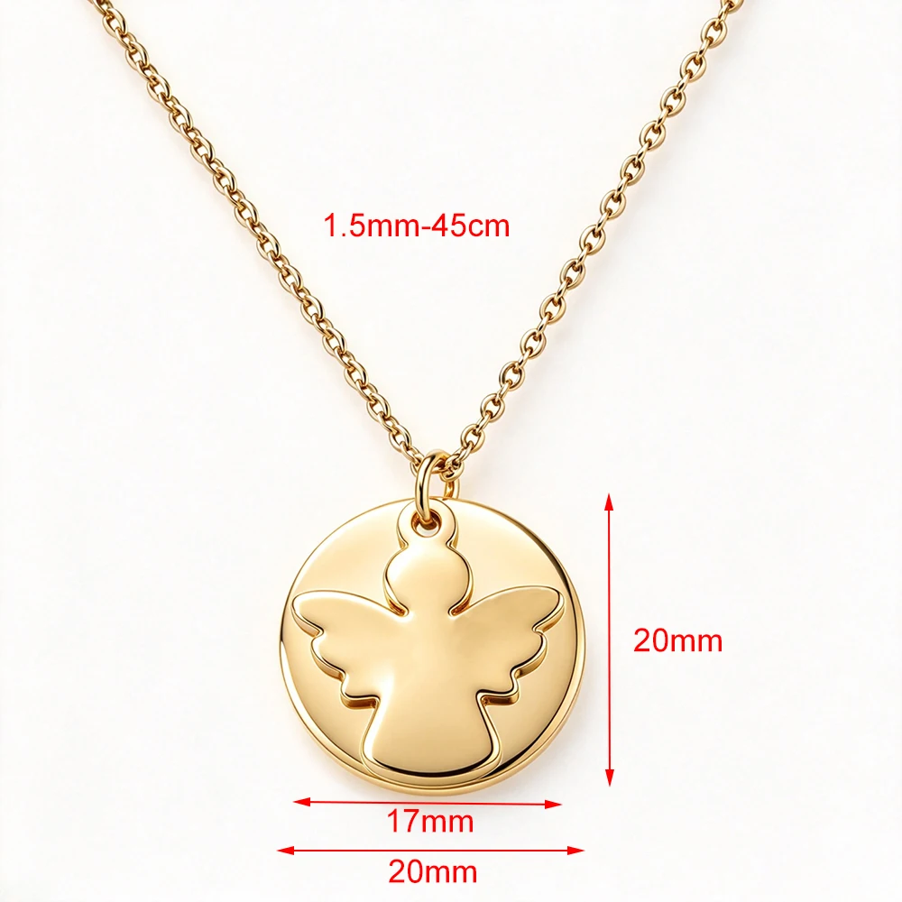 Fnixtar 10pcs Angel Wings Pendant Necklace Men Women Statement Punk Street Accessories Stainless Steel Chain Jewelry