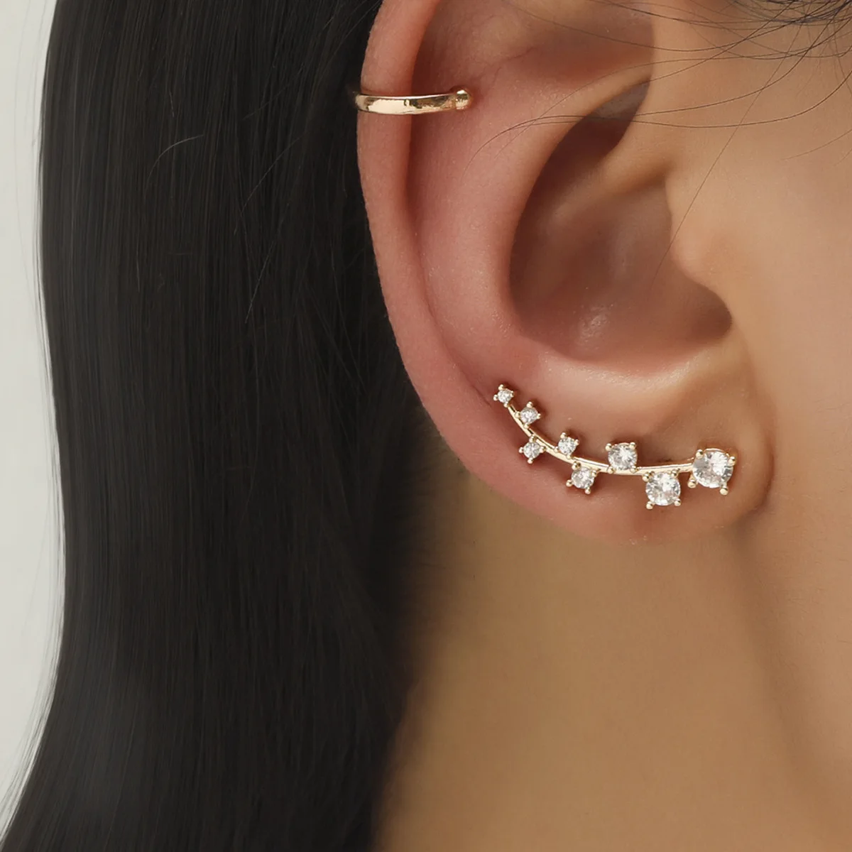 LATS-pendientes bohemios con diamantes de imitación para mujer y niña, aretes de Clip, joyería de moda, 2022