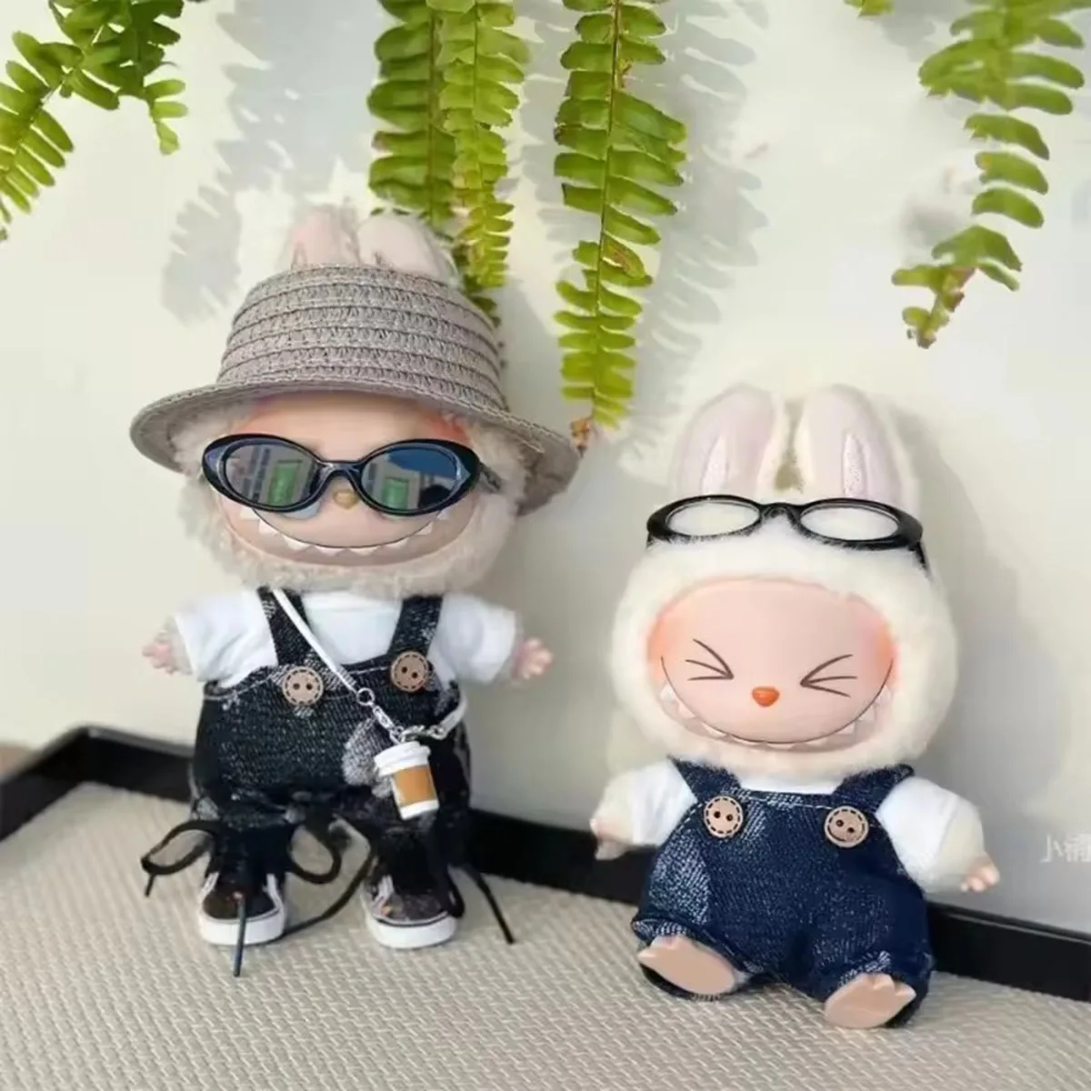 【Без куклы】Мини 6,5 см овальные солнцезащитные очки модные прозрачные пластиковые очки для Labubu плюшевые куклы аксессуары для солнцезащитных очков