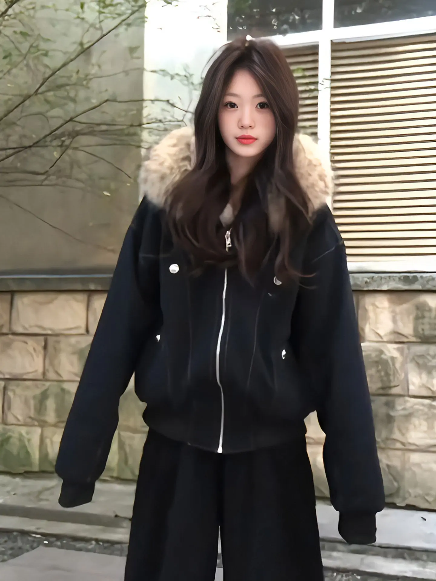 

Популярная женская осенняя парка с меховым воротником, на молнии, с завязками на талии, дышащая, повседневная, многофункциональная, с круглым вырезом, широкая, на подкладке