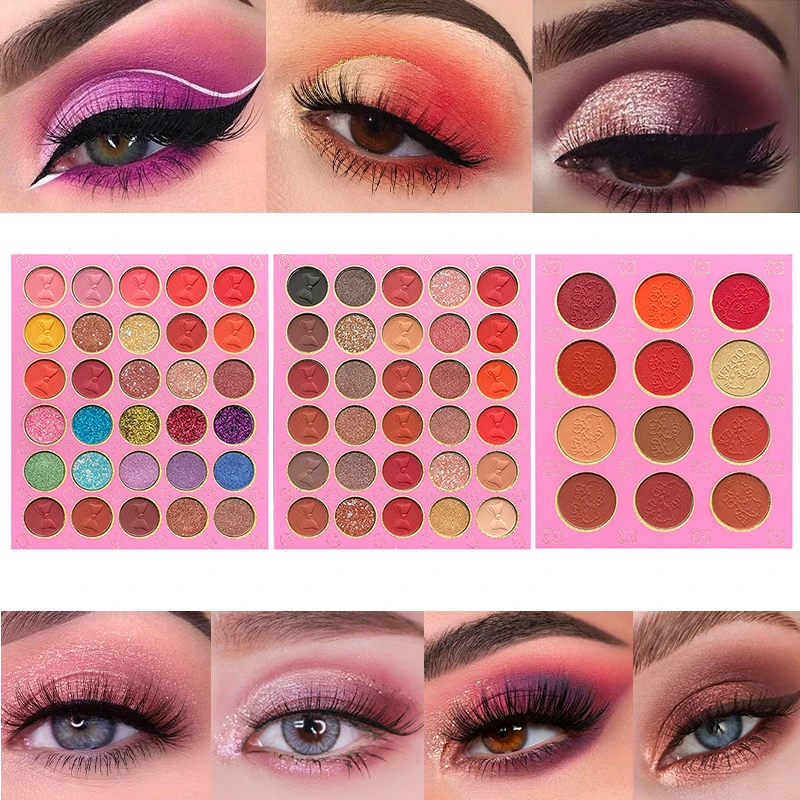 

72-цветная розовая палитра теней для век, цветная доска, мерцающая матовая телесная натуральная универсальная, карнавал/Марди Гра/маскарад