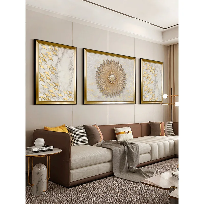 Europäischer Stil, Wohnzimmer, Hintergrundwand, dekorative Malerei, leichter Luxus, modern, dreidimensional, hochwertig