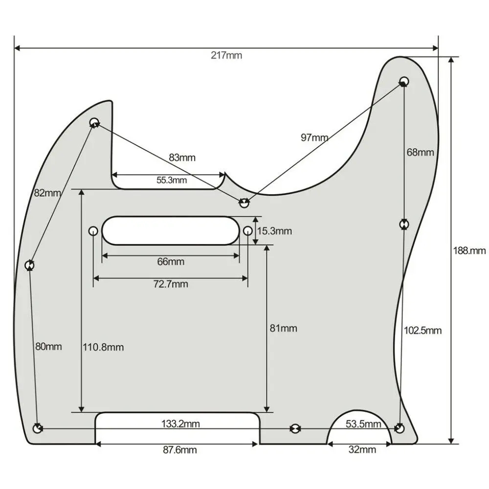 1set Hard wood Telecaster Guitar Tele Bocote (Ziricote) Pickguard Set #1707