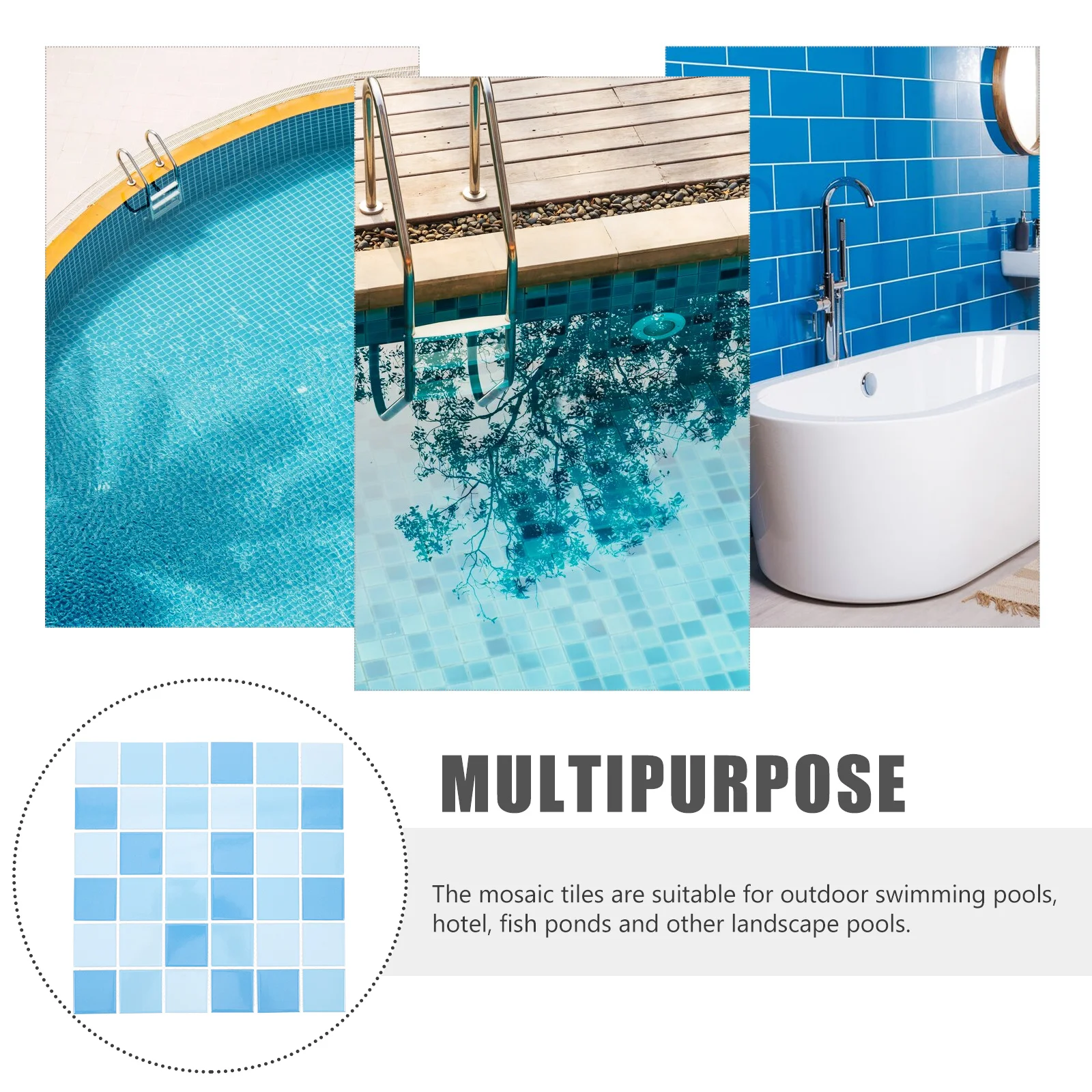 

36 Pcs Shower Waterproof Pool Kitchen Wall Tiles Swimming Pools Backsplash Bathroom