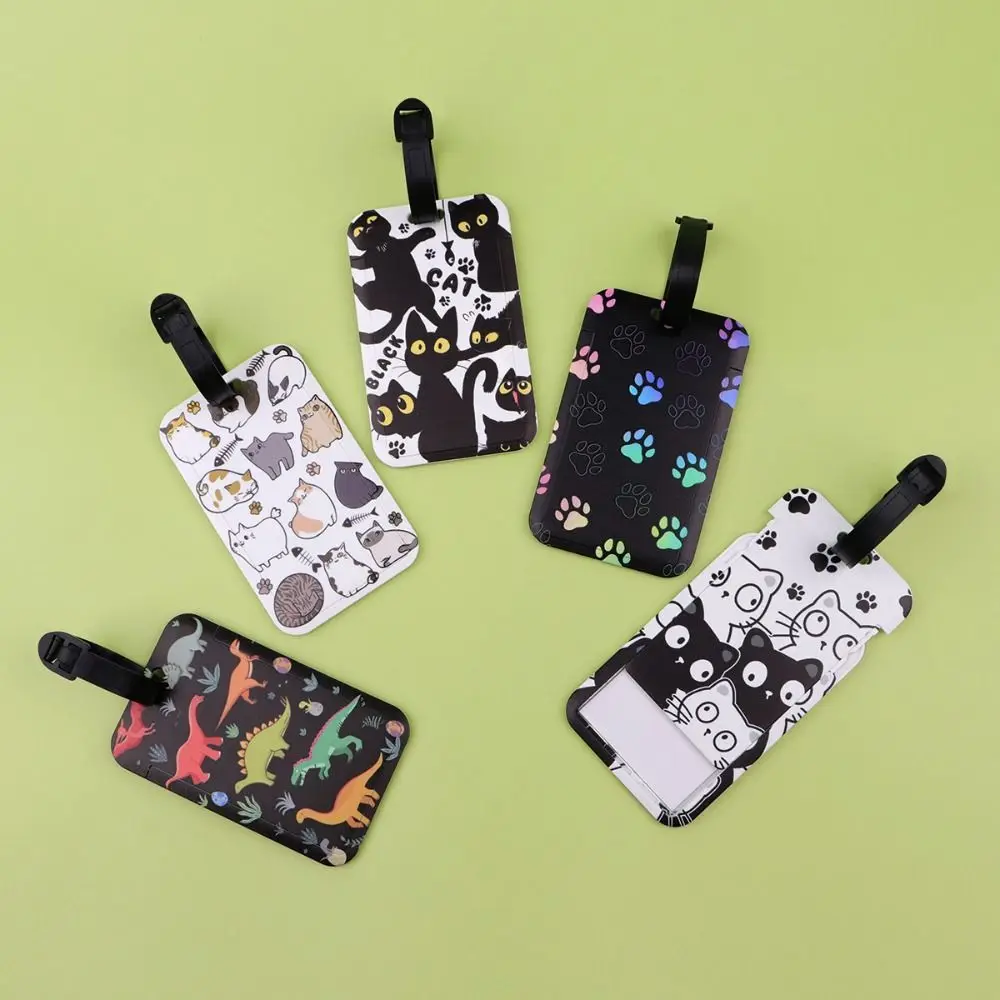 

Артистичный пластиковый брелок-держатель для багажа и рюкзака с защитой от потери, с милыми котиками, для ID-карт