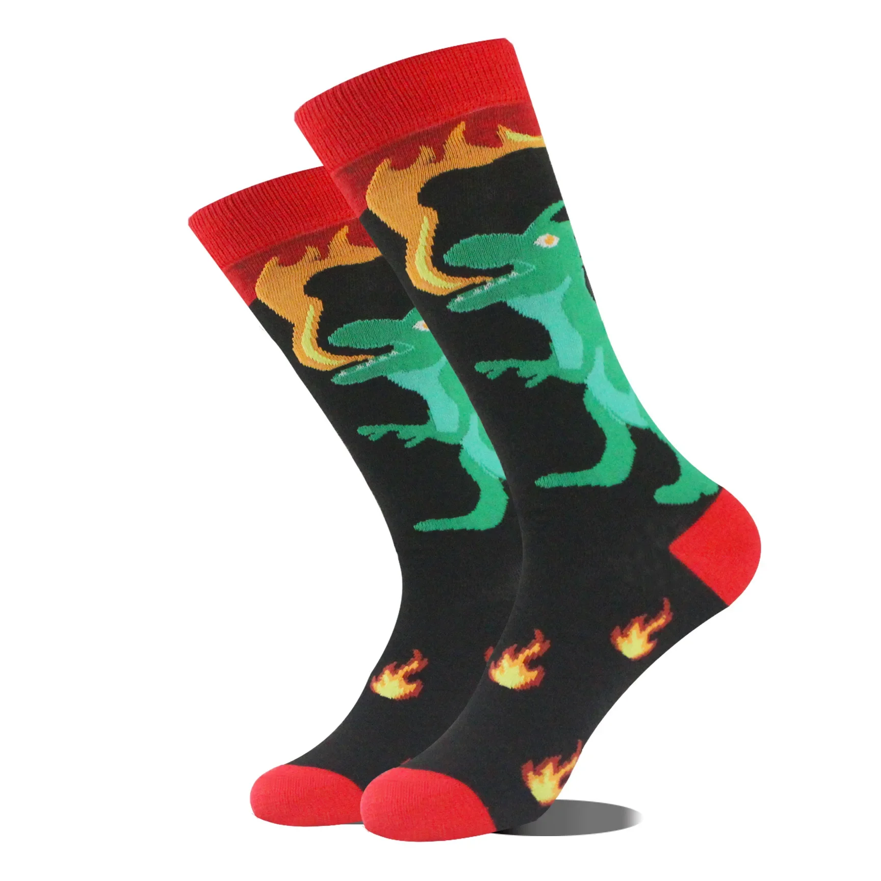 1 paar dierennieuwigheid sokken met buitenaardse dinosaurus mopshond panda flamingo cactus en skateboard print voor mannen vrouwen unisex EU 37-44