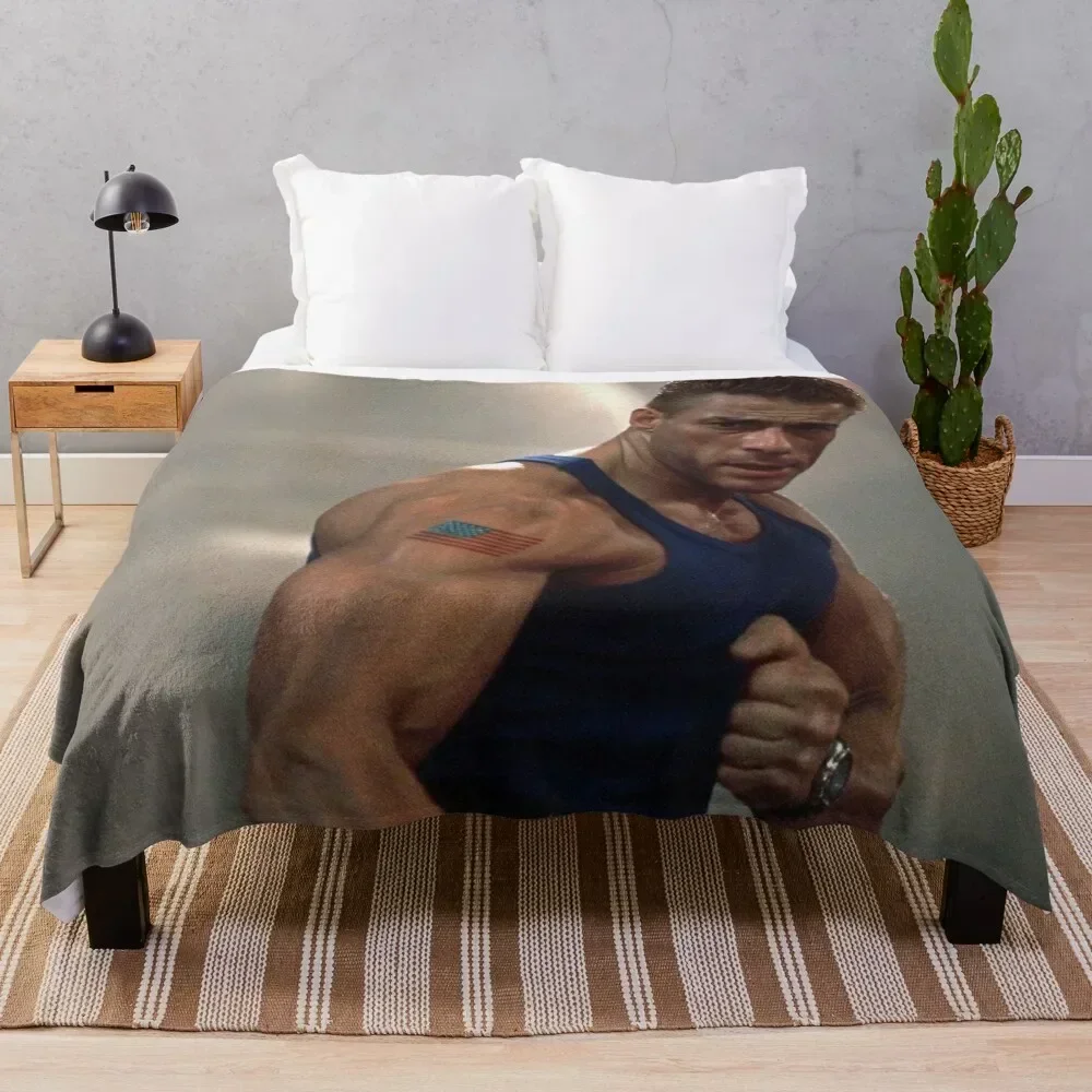 

Jean-Claude Van Damme Throw Blanket Custom Bed covers Blankets For Sofa Thin Vintage Giant Sofa Blankets