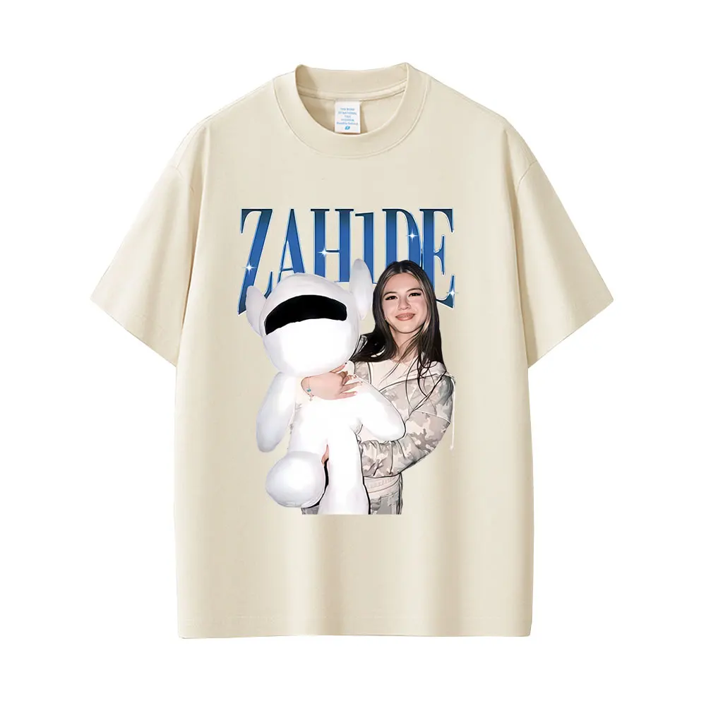 Singer Zahide Grafik-T-Shirt für Herren und Damen, modisch, hochwertige Baumwolle, kurzärmelig, Unisex, Y2k-Merch-T-Shirt, Streetwear